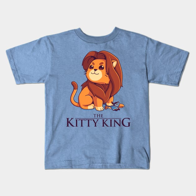 The Kitty King // 90s Cartoon, Kawaii, Cats - Light Ver Kids T-Shirt by Geekydog